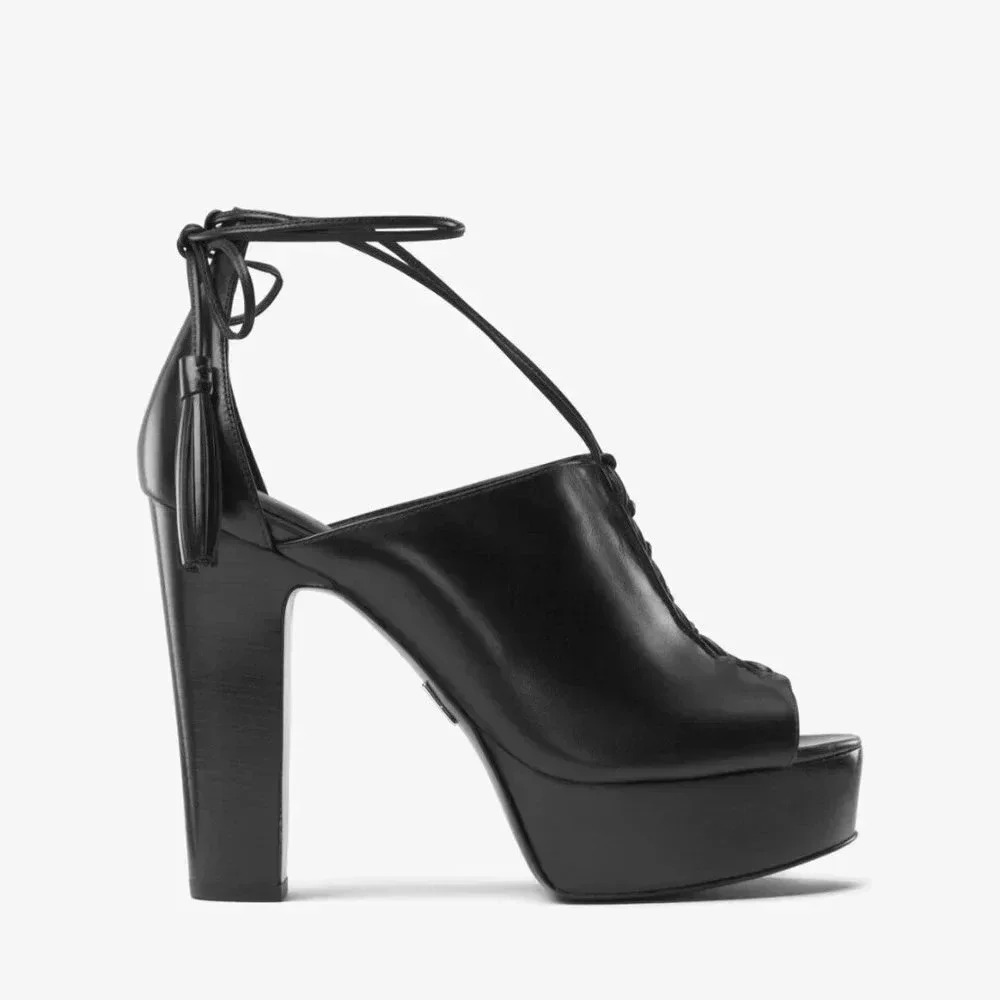 MICHAEL KORS COLLECTION-Sylvan Gladiator Sandals-Black Leather-Size   39/8.5-NEW - Picture 3 of 6